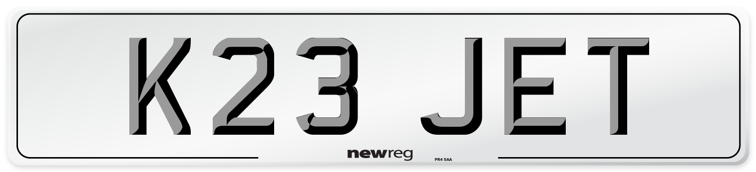 K23 JET Number Plate from New Reg